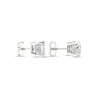 3.00 Carat T.W. Princess-cut Lab Grown Diamond ( G-H/VS ) 14K Gold Stud Earrings with Double Notch Post & Pushback