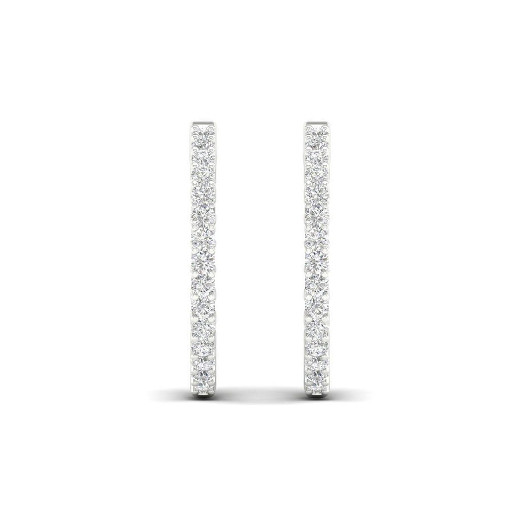3.00 Carat T.W. Round-cut Lab Grown Diamond (F/VS+) 14K Gold Hoop Earrings