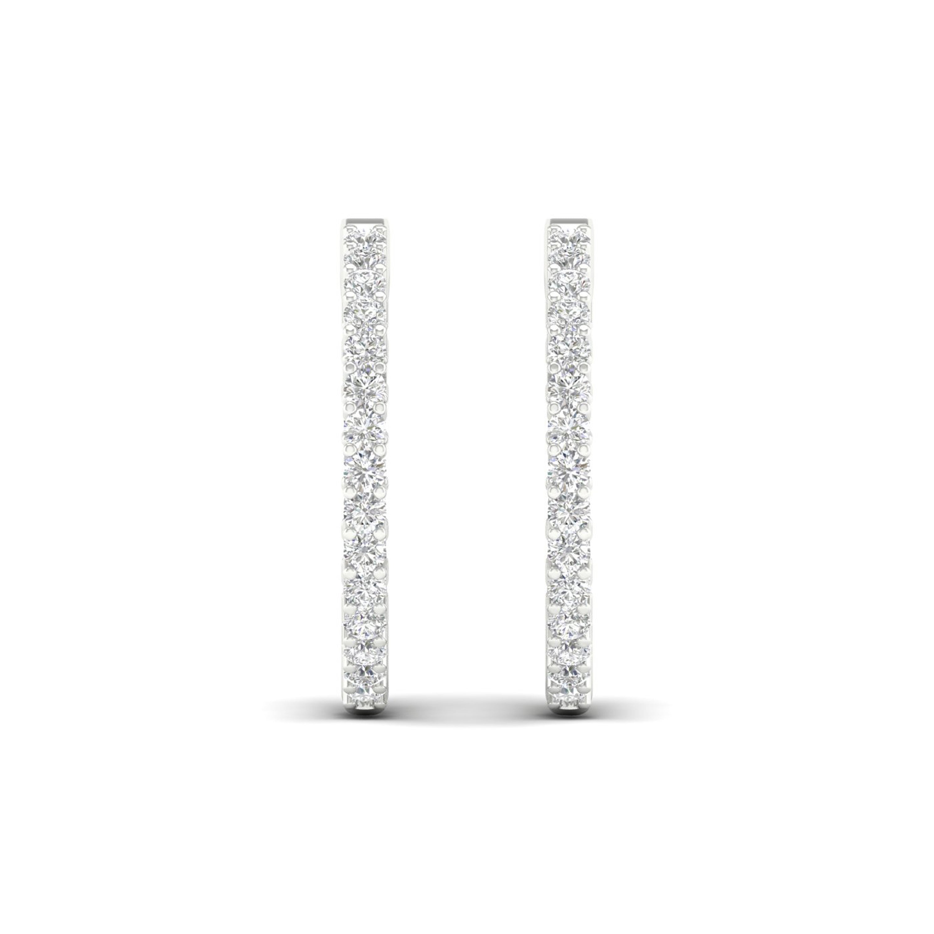 3.00 Carat T.W. Round-cut Lab Grown Diamond (F/VS+) 14K Gold Hoop Earrings