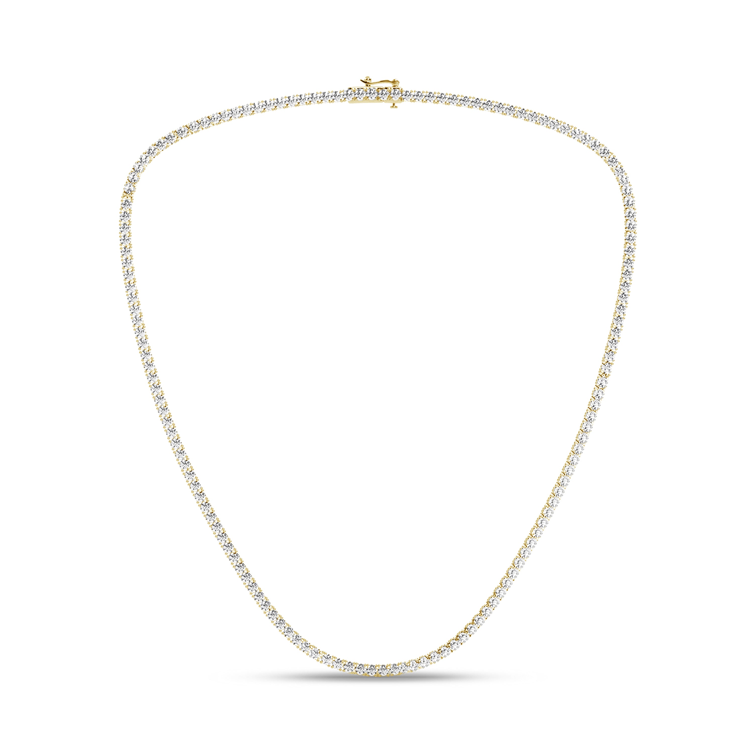 10.00 Carat T.W. Round-cut Lab Grown Diamond (F/VS+) 14K Gold Necklace
