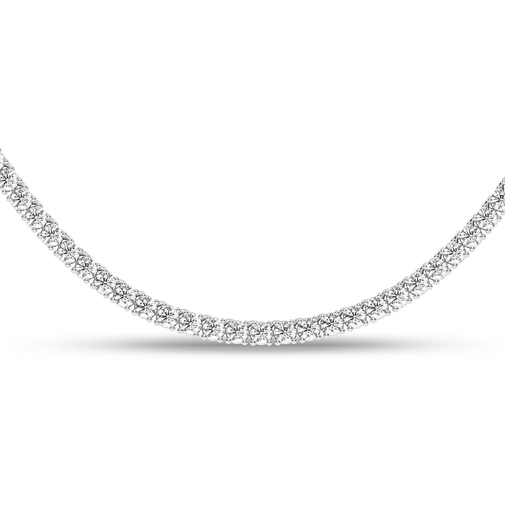 7.00 Carat T.W. Round-cut Lab Grown Diamond (F/VS+) 14K Gold Necklace