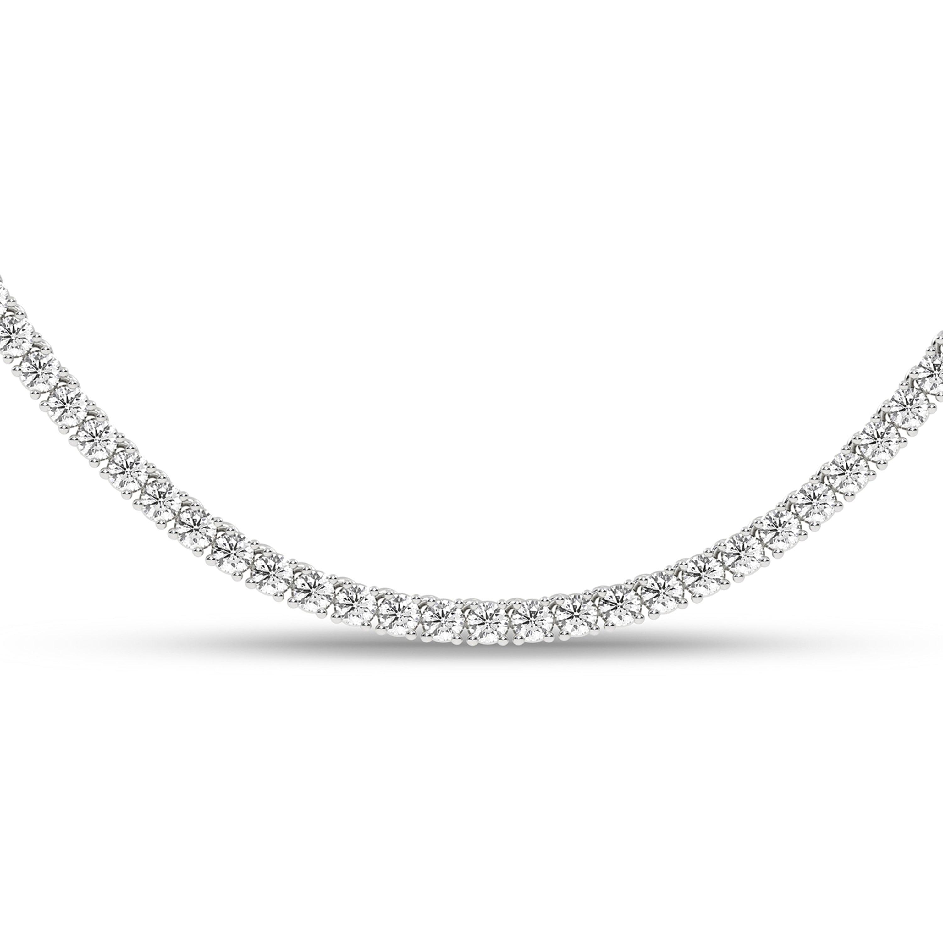 7.00 Carat T.W. Round-cut Lab Grown Diamond (F/VS+) 14K Gold Necklace