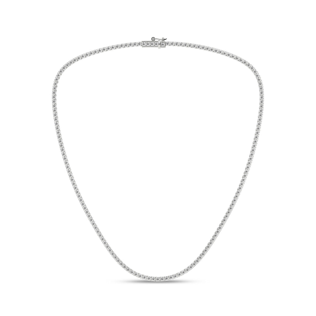 7.00 Carat T.W. Round-cut Lab Grown Diamond (F/VS+) 14K Gold Necklace