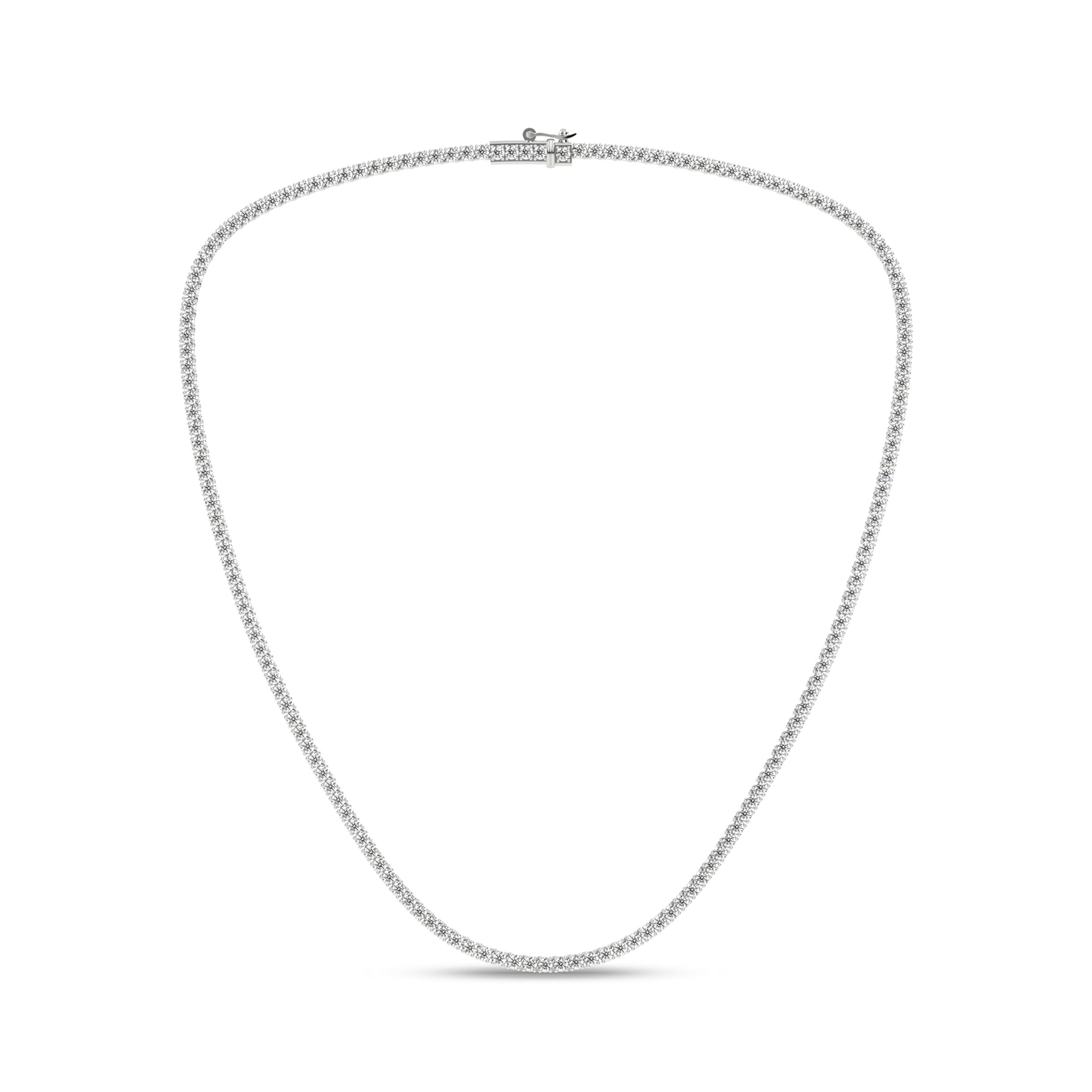 7.00 Carat T.W. Round-cut Lab Grown Diamond (F/VS+) 14K Gold Necklace