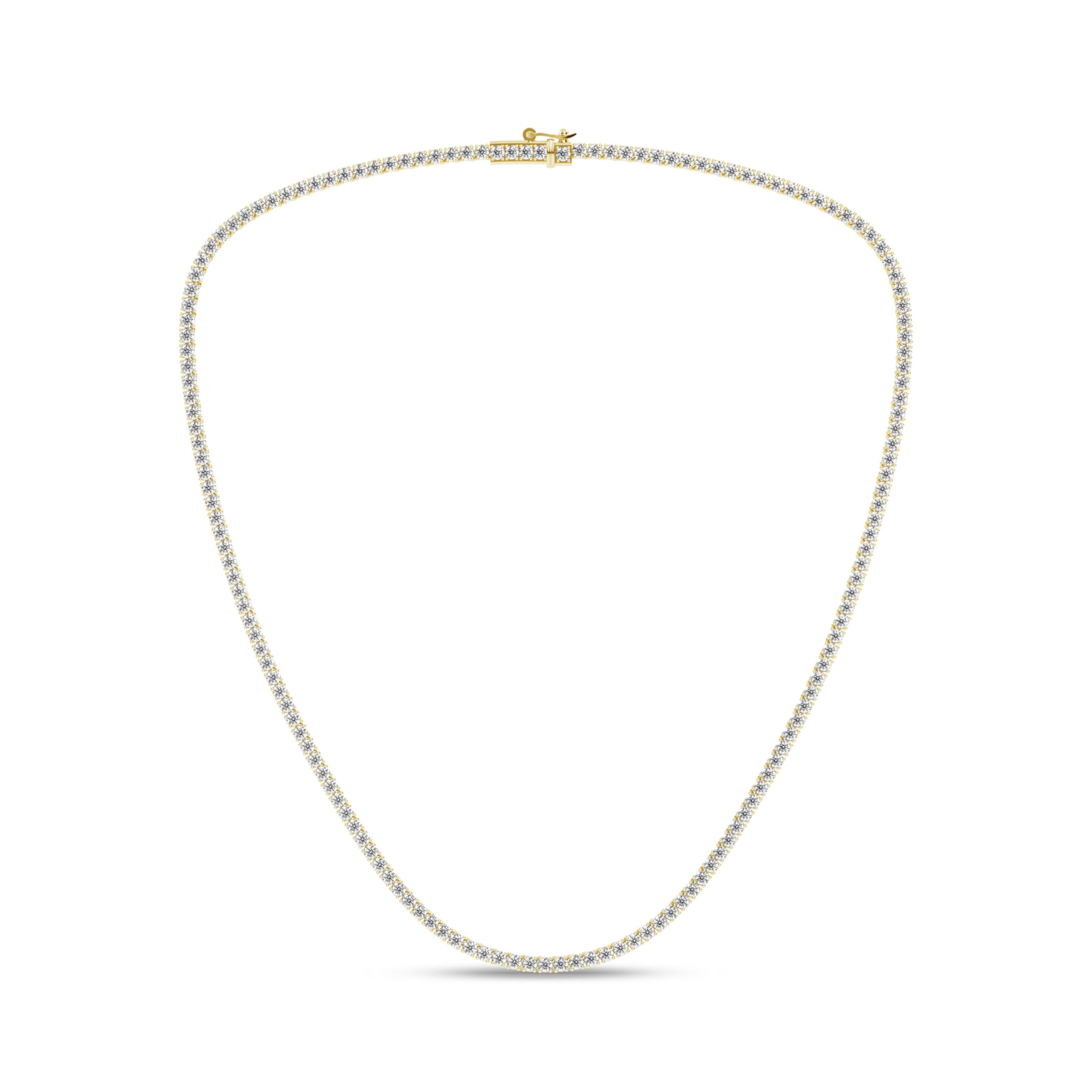 7.00 Carat T.W. Round-cut Lab Grown Diamond (F/VS+) 14K Gold Necklace