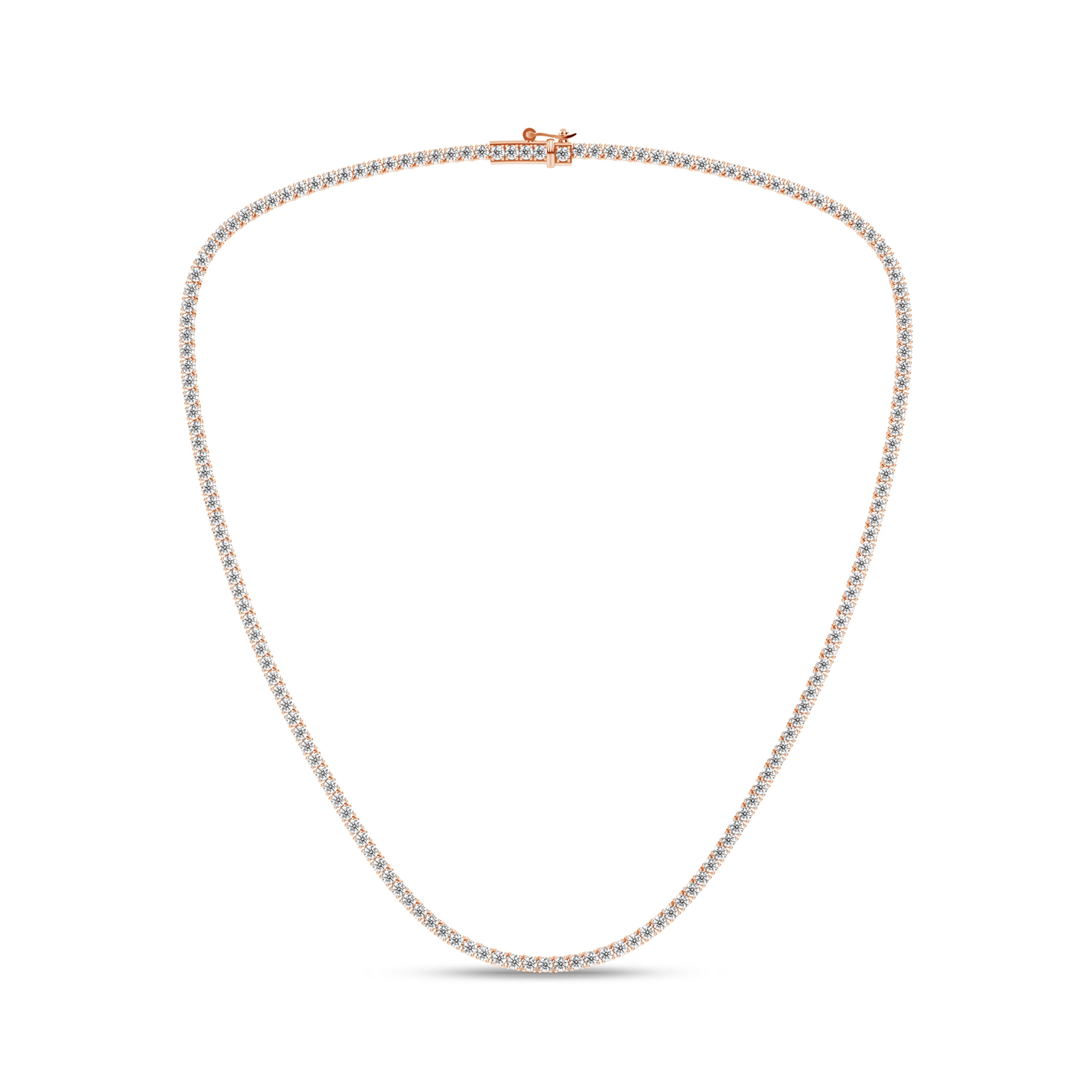 7.00 Carat T.W. Round-cut Lab Grown Diamond (F/VS+) 14K Gold Necklace