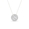 1 1/6 Carat T.W. Round-cut Lab Grown Diamond (F/VS+) 14K Gold Halo Pendant with Box Chain