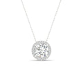 2 1/5 Carat T.W. Round-cut Lab Grown Diamond (F/VS+) 14K Gold Halo Pendant with Box Chain