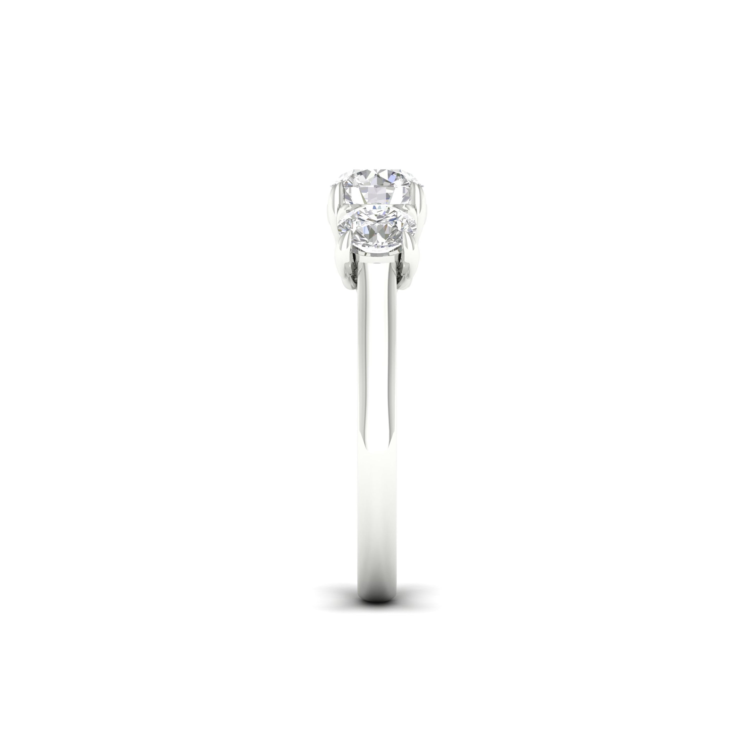 2.00-5.00 Carat T.W. Round-cut Lab Grown Diamond (F/VS+) 14K Gold 3 Stone Ring