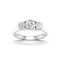 2.00-5.00 Carat T.W. Round-cut Lab Grown Diamond (F/VS+) 14K Gold 3 Stone Ring