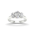 2.00-5.00 Carat T.W. Oval-cut Lab Grown Diamond (F/VS+) 14K Gold 3 Stone Ring
