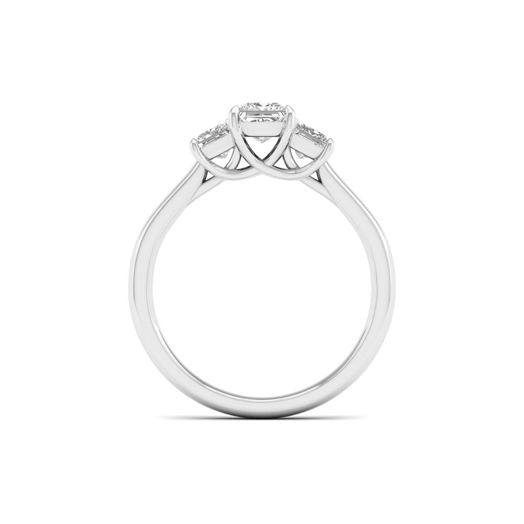 2.00-5.00 Carat T.W. Princess-cut Lab Grown Diamond (F/VS+) 14K Gold 3 Stone Ring