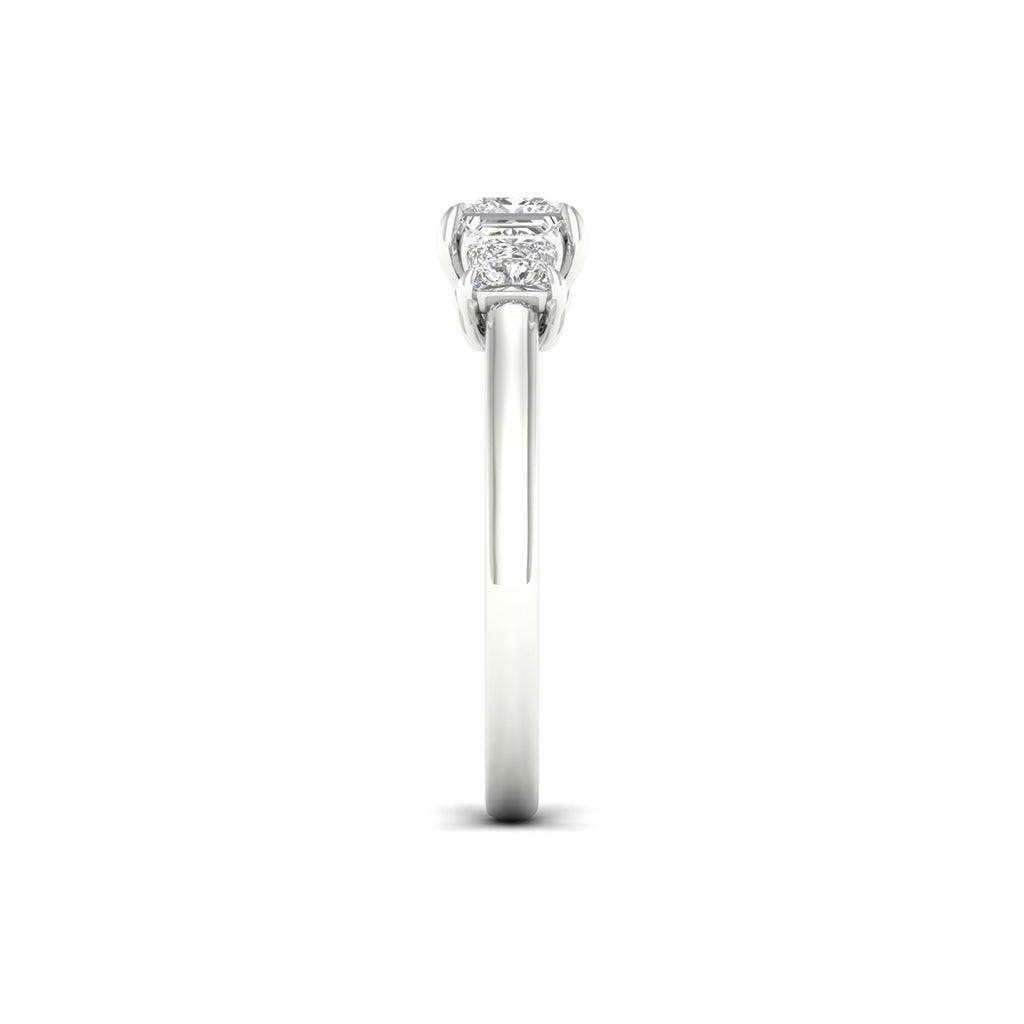 2.00-5.00 Carat T.W. Princess-cut Lab Grown Diamond (F/VS+) 14K Gold 3 Stone Ring