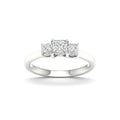 2.00-5.00 Carat T.W. Princess-cut Lab Grown Diamond (F/VS+) 14K Gold 3 Stone Ring