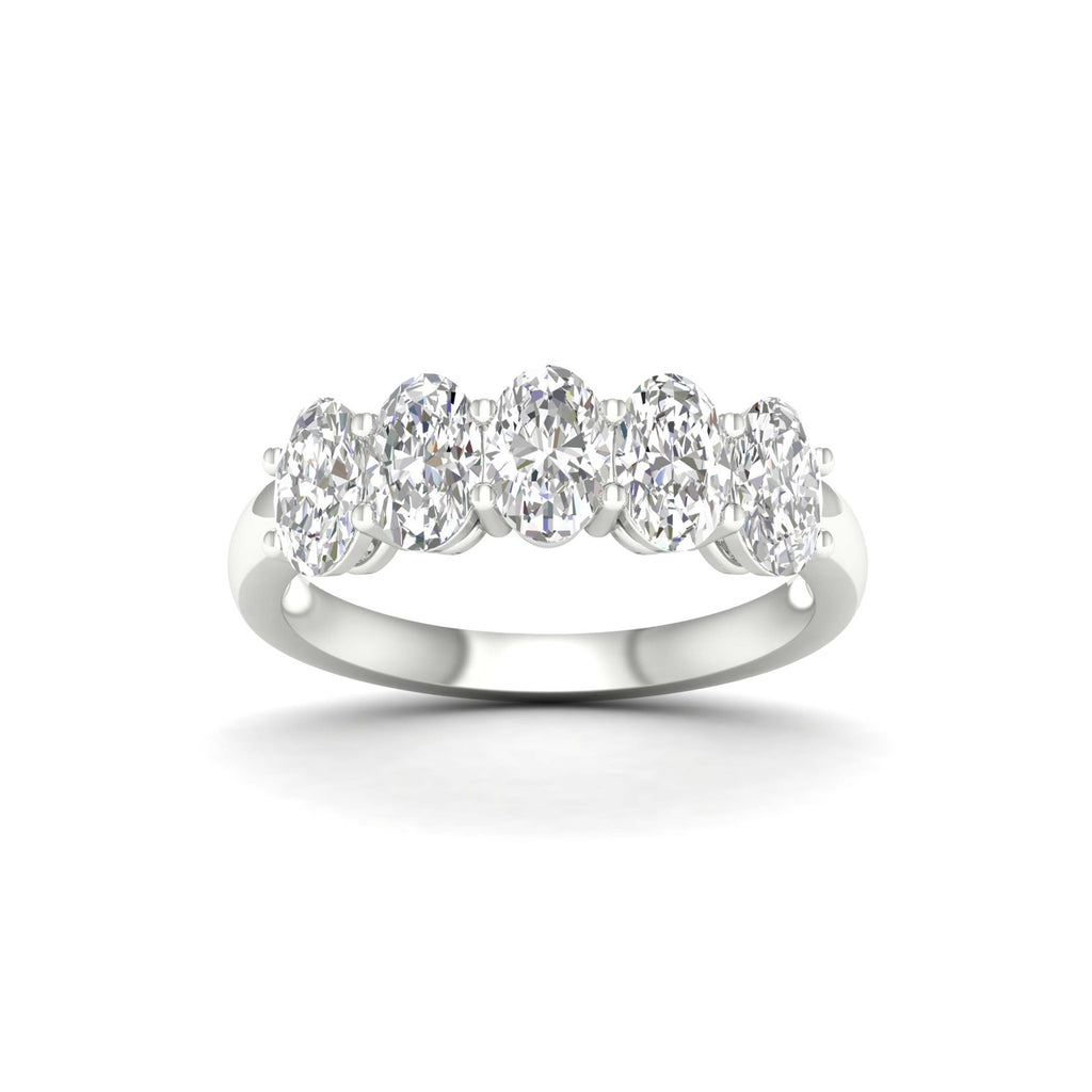2.00 Carat T.W. Oval-cut Lab Grown Diamond (F/VS+) 14K Gold 5 Stone Ring