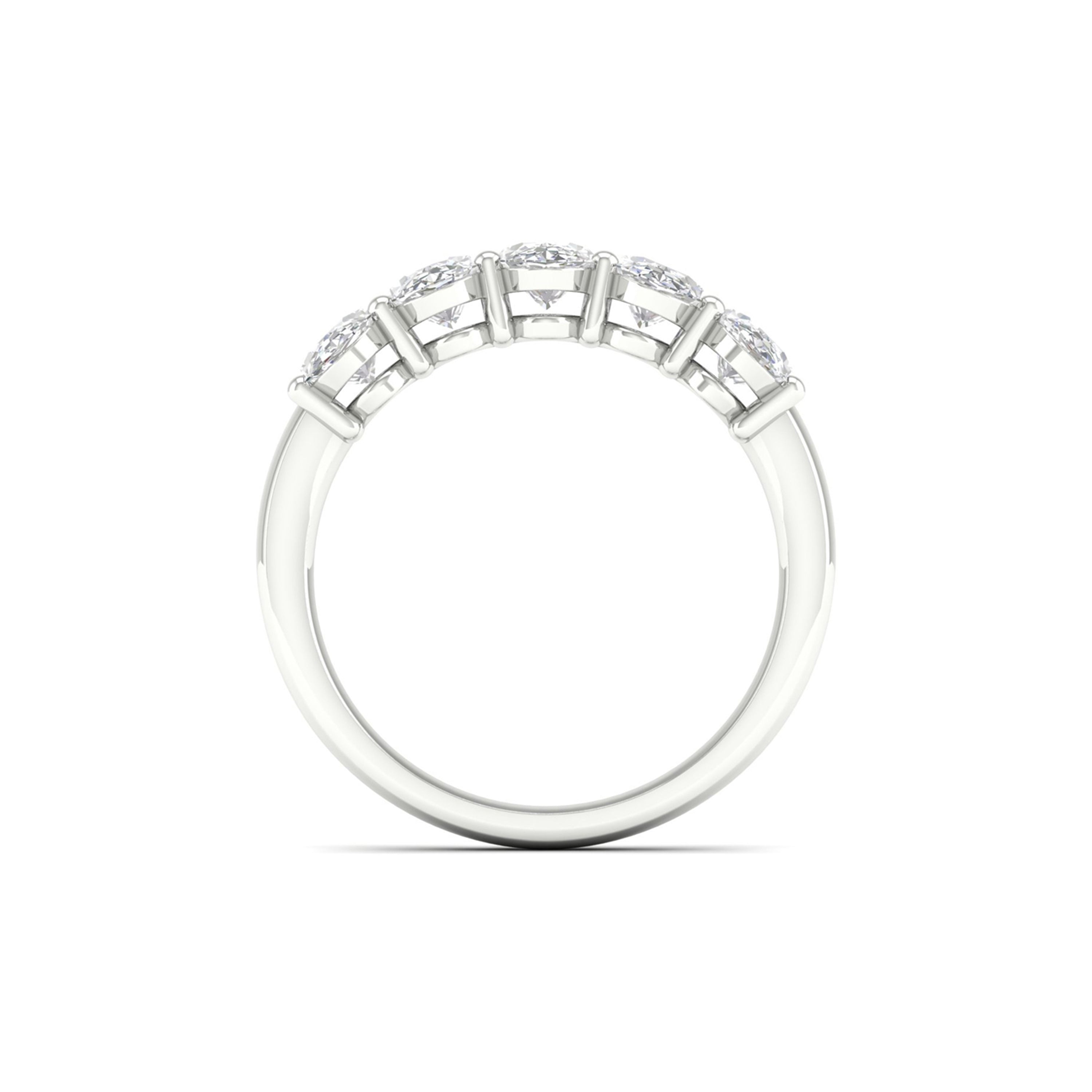 5.00 Carat T.W. Oval-cut Lab Grown Diamond (F/VS+) 14K Gold 5 Stone Ring
