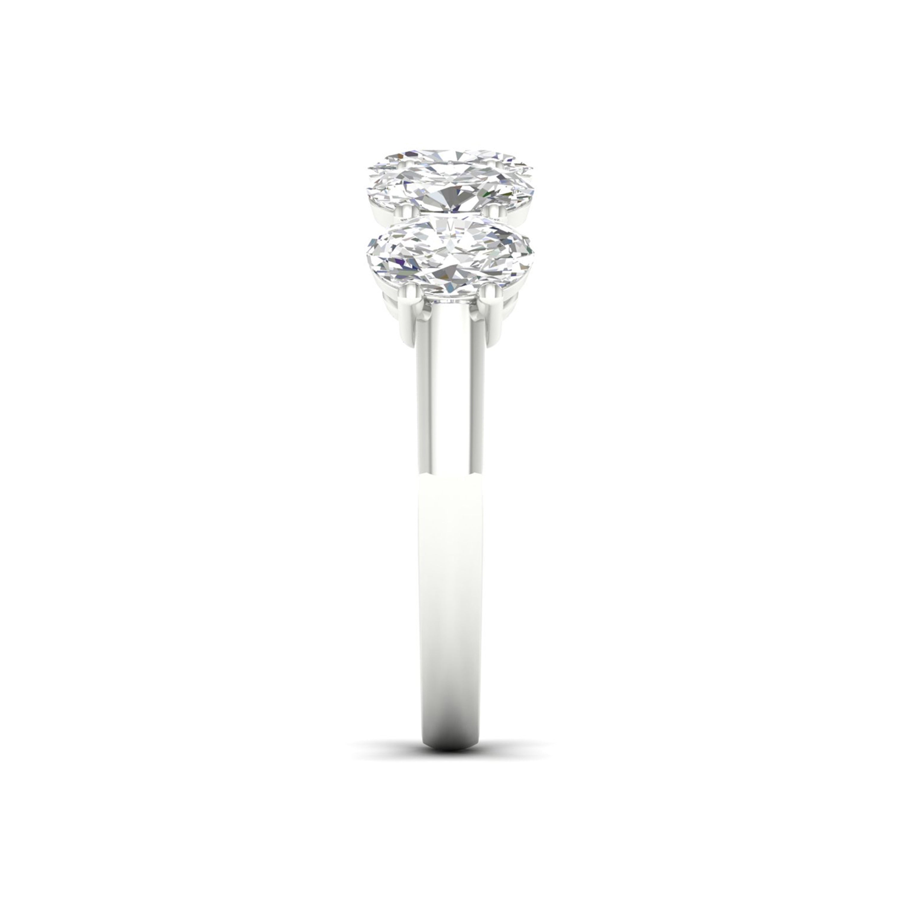 5.00 Carat T.W. Oval-cut Lab Grown Diamond (F/VS+) 14K Gold 5 Stone Ring