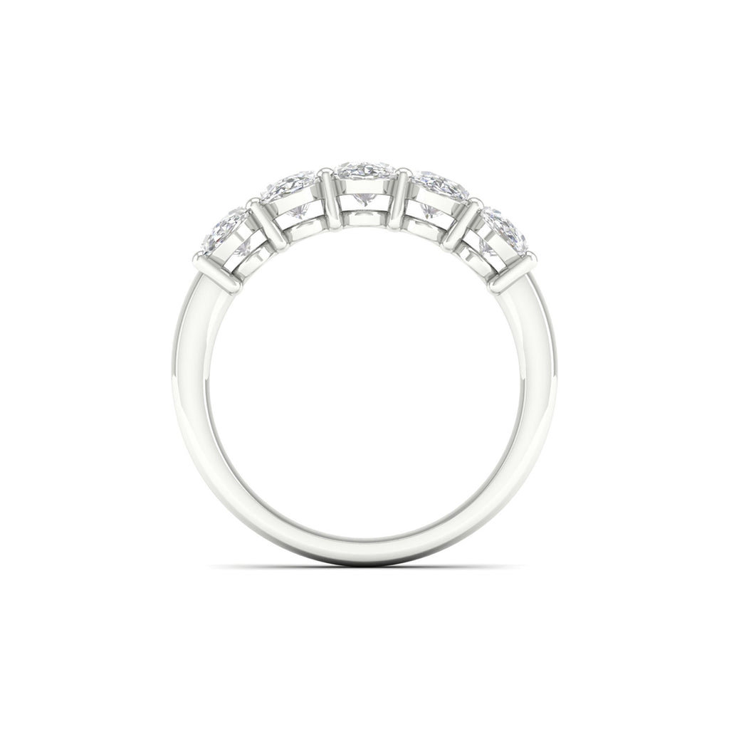 7.00 Carat T.W. Oval-cut Lab Grown Diamond (F/VS+) 14K Gold 5 Stone Ring