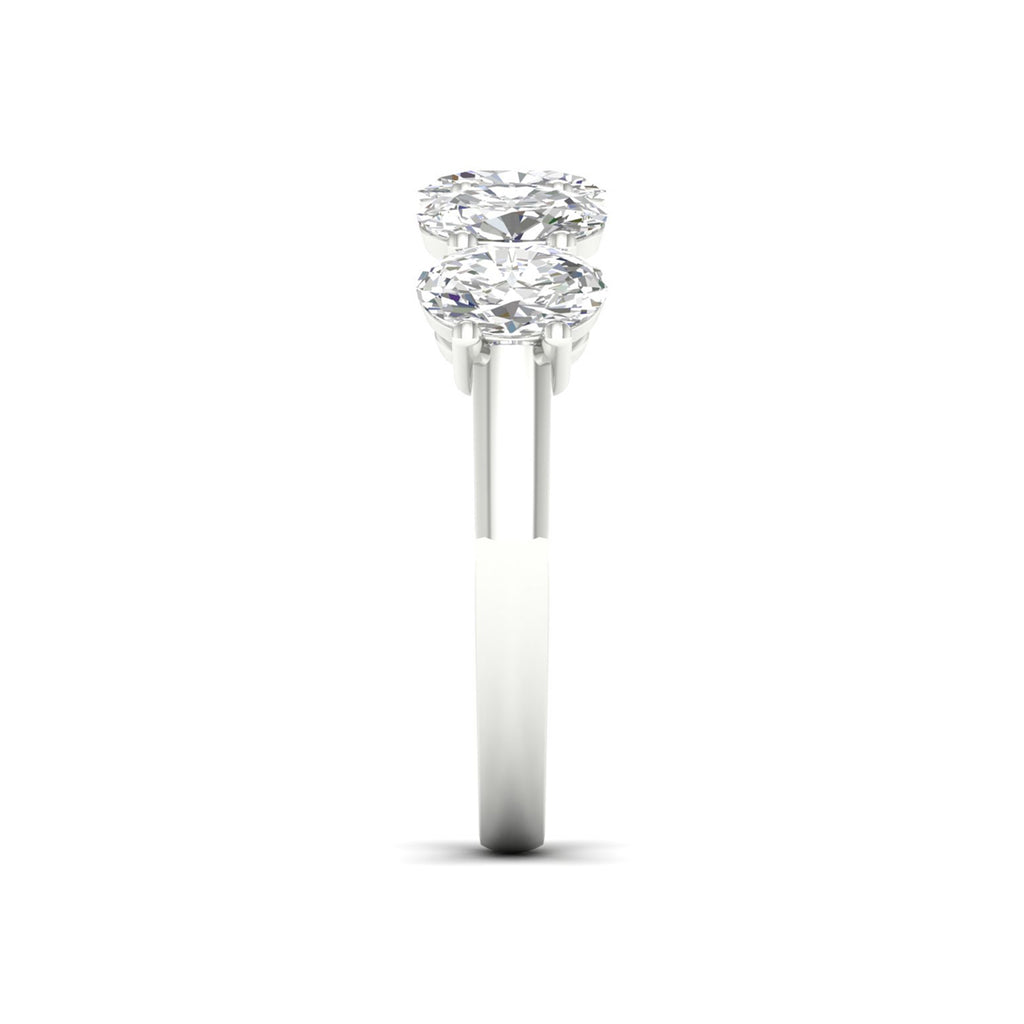 7.00 Carat T.W. Oval-cut Lab Grown Diamond (F/VS+) 14K Gold 5 Stone Ring