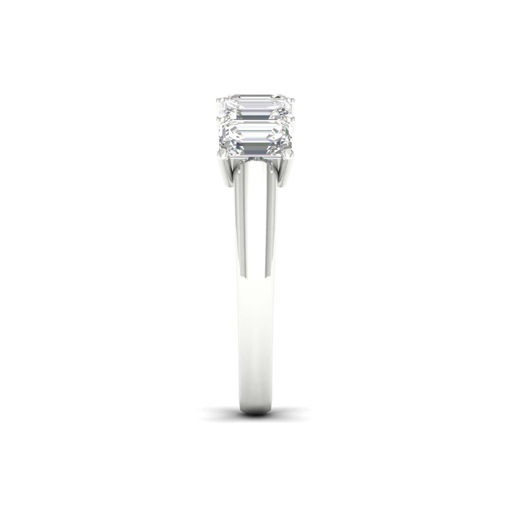 7 1/2 Carat T.W. Emerald-cut Lab Grown Diamond (F/VS+) 14K Gold 5 Stone Ring