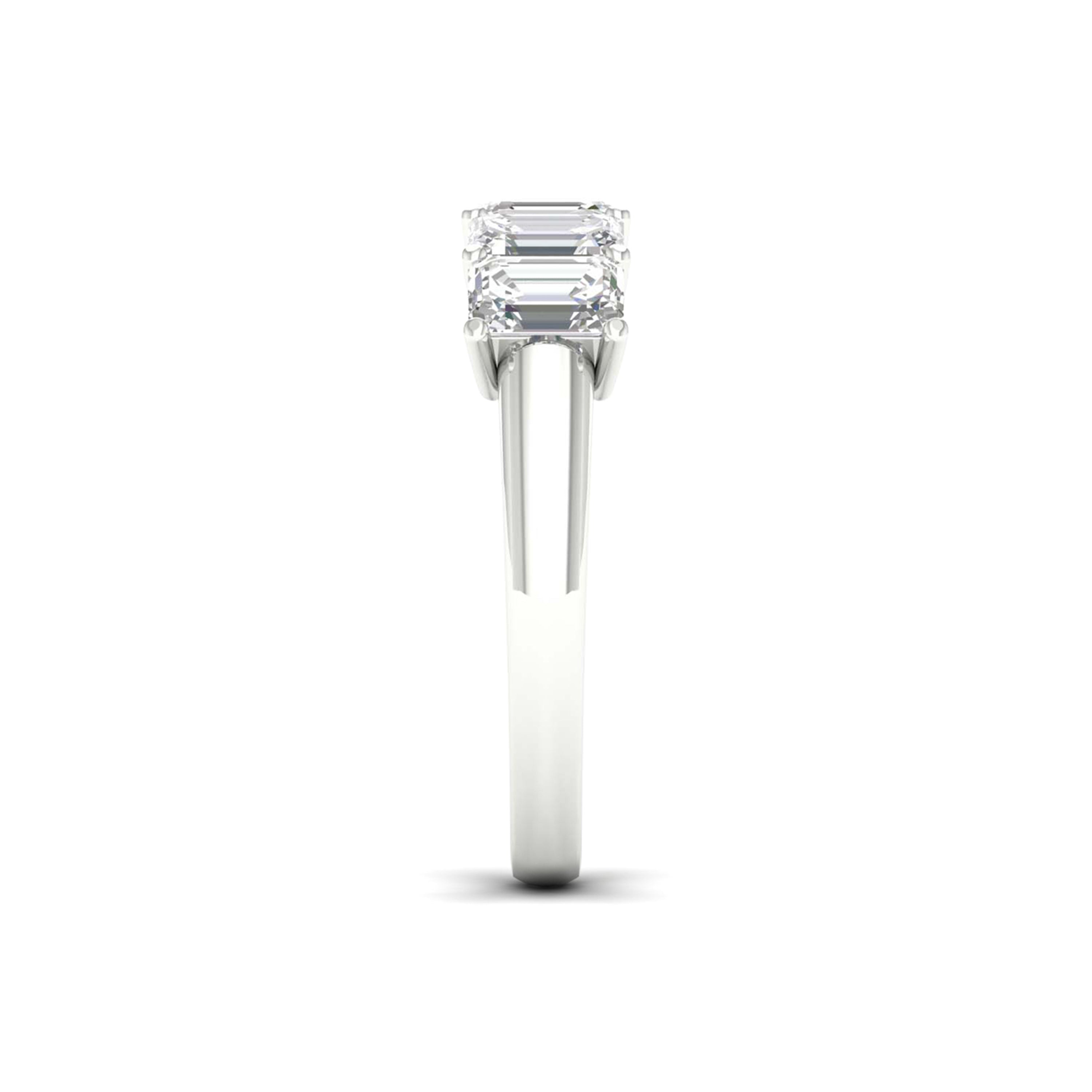 7 1/2 Carat T.W. Emerald-cut Lab Grown Diamond (F/VS+) 14K Gold 5 Stone Ring
