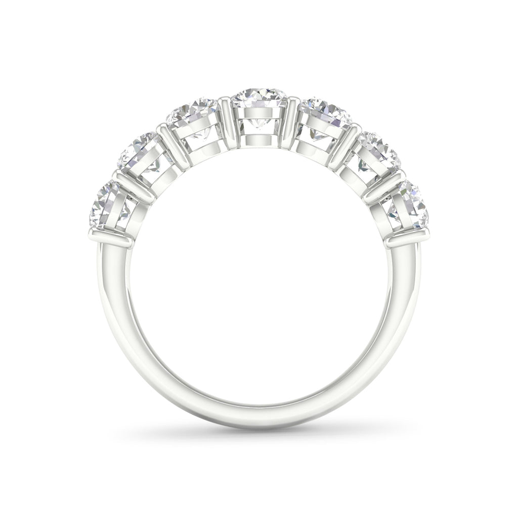 2.00-5.00 Carat T.W. Round-cut Lab Grown Diamond (F/VS+) 14K Gold 7 Stone Band Ring