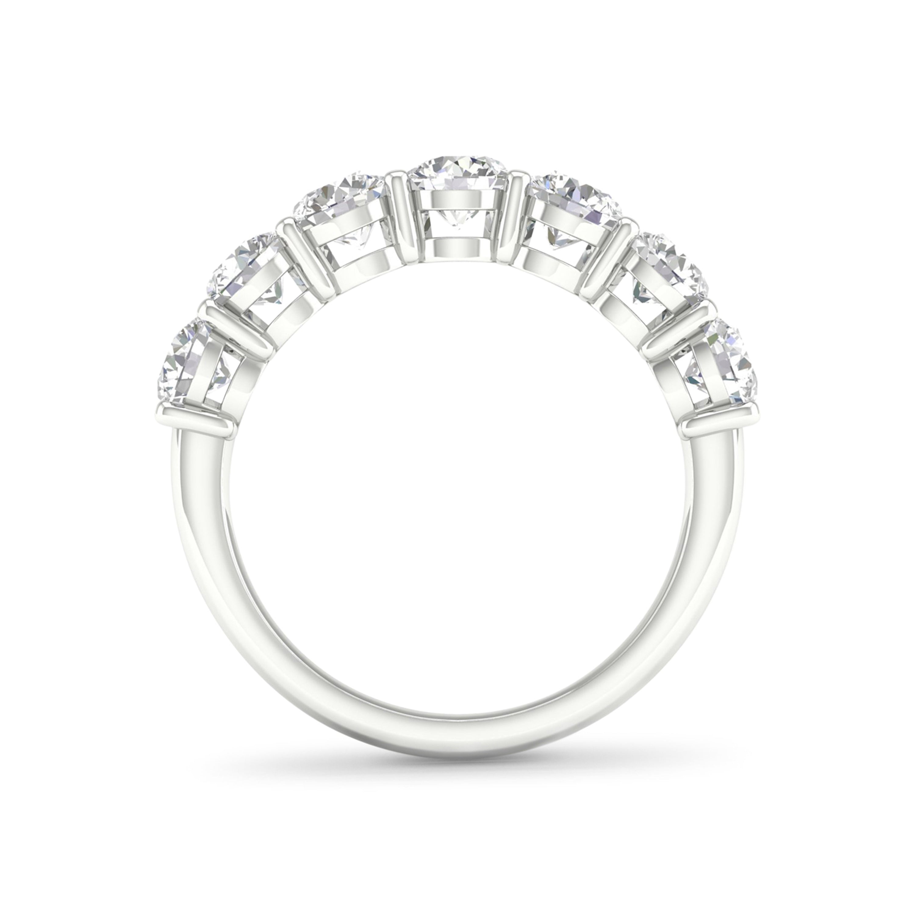 2.00-5.00 Carat T.W. Round-cut Lab Grown Diamond (F/VS+) 14K Gold 7 Stone Band Ring