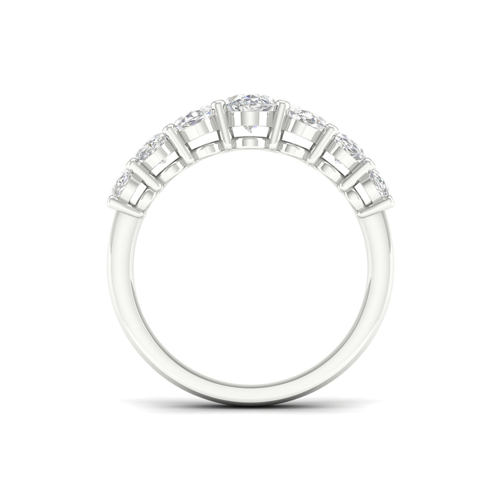 2.00 Carat T.W. Oval-cut Lab Grown Diamond (F/VS+) 14K Gold 7 Stone Ring