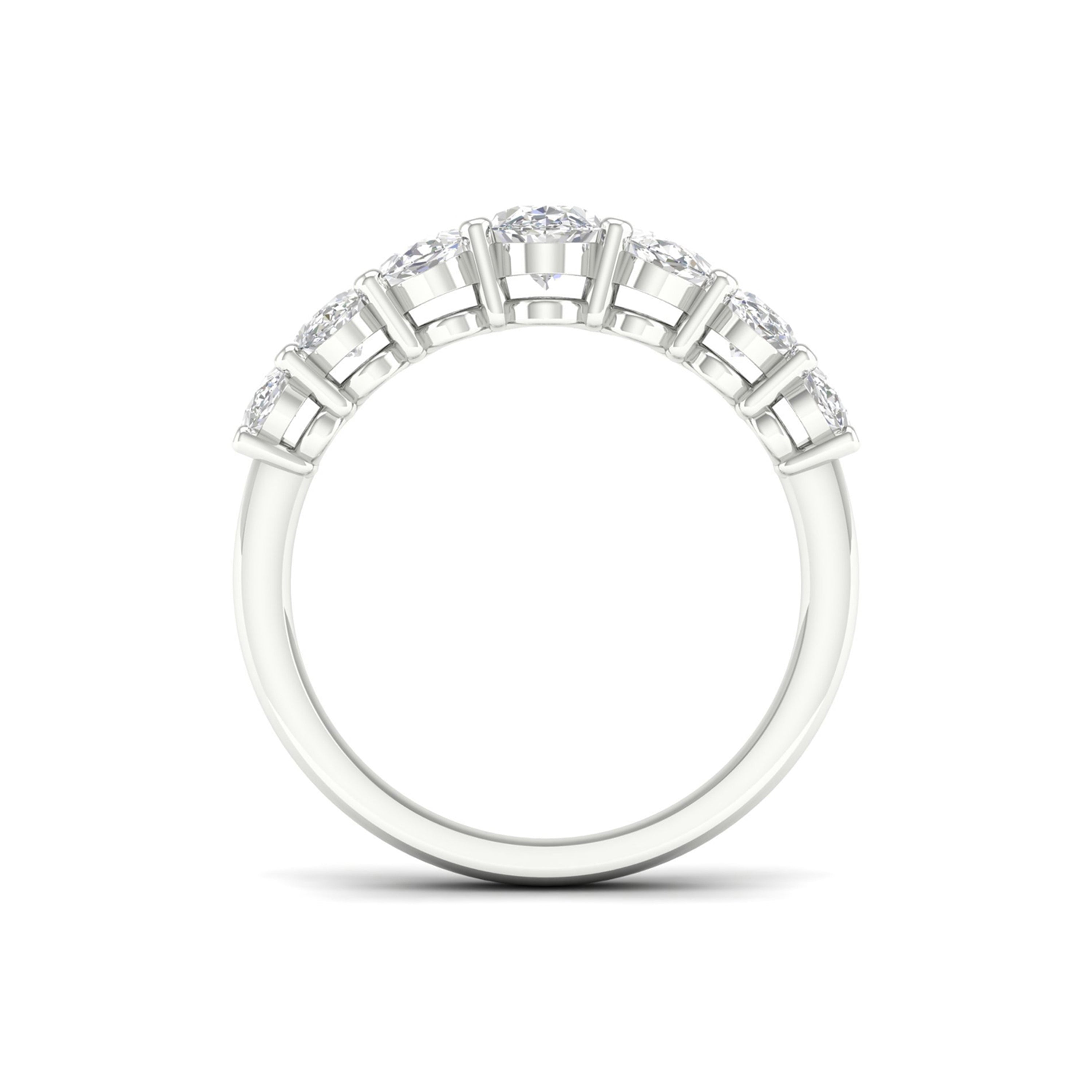 2 7/8 Carat T.W. Oval-cut Lab Grown Diamond (F/VS+) 14K Gold 7 Stone Ring