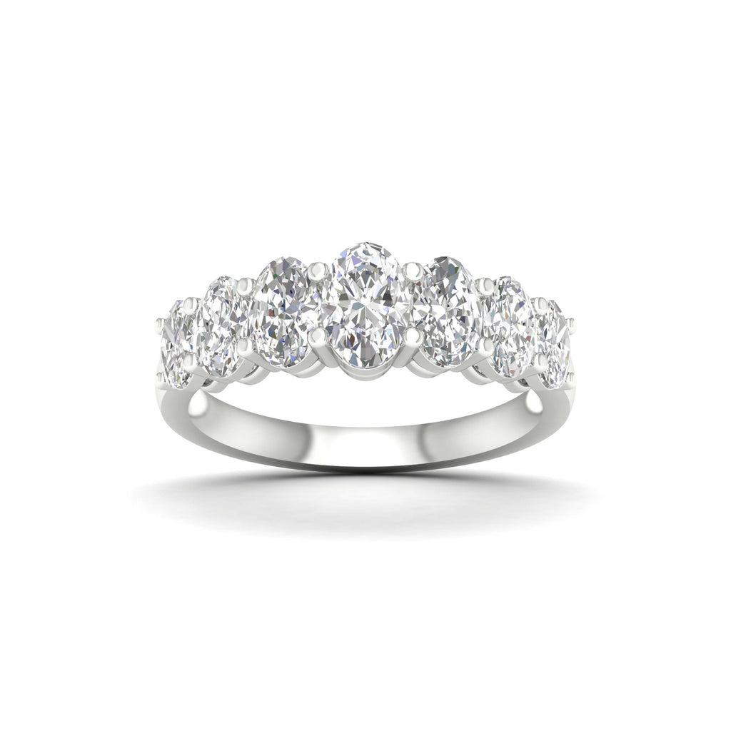 2 7/8 Carat T.W. Oval-cut Lab Grown Diamond (F/VS+) 14K Gold 7 Stone Ring