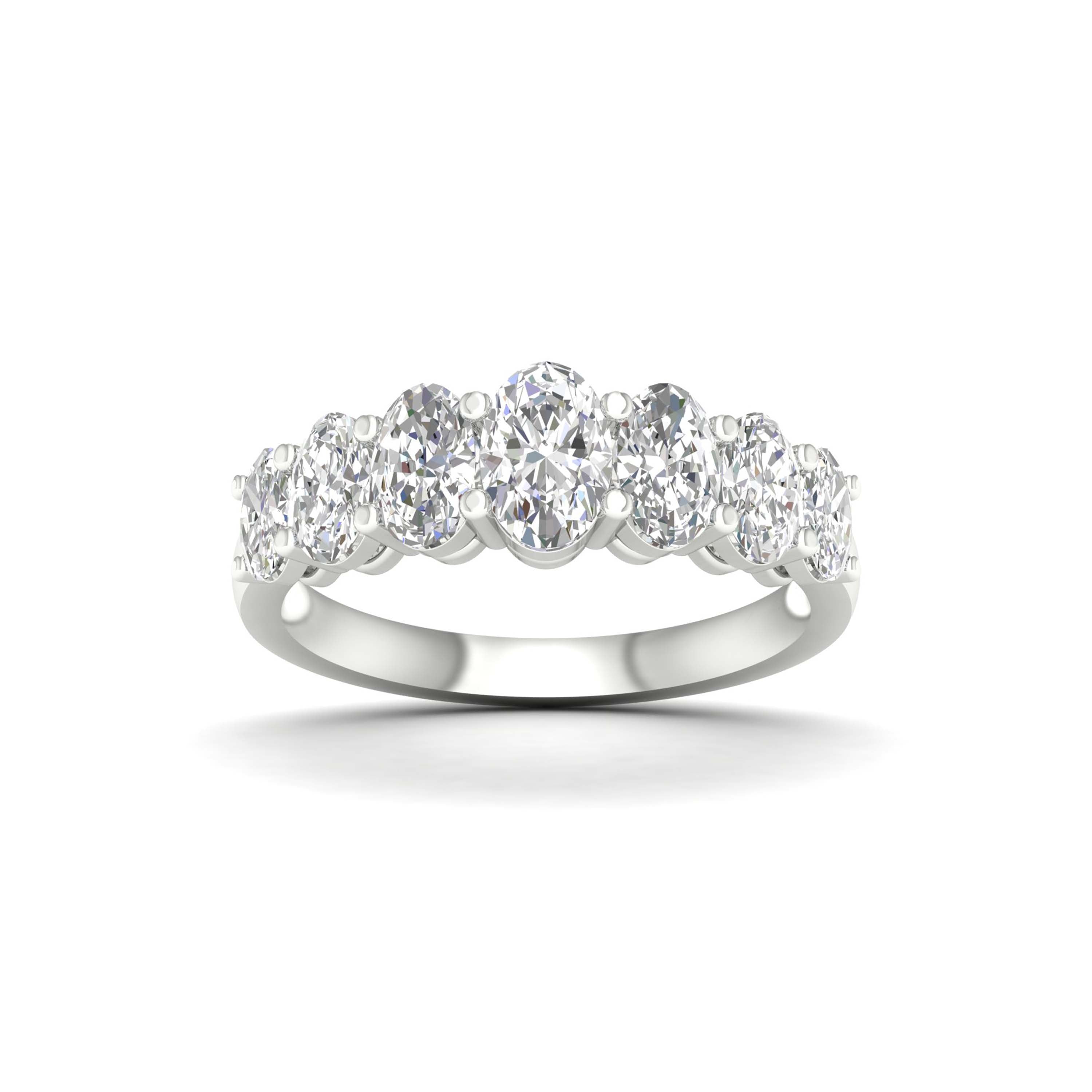 6 1/2 Carat T.W. Oval-cut Lab Grown Diamond (F/VS+) 14K Gold 7 Stone Ring