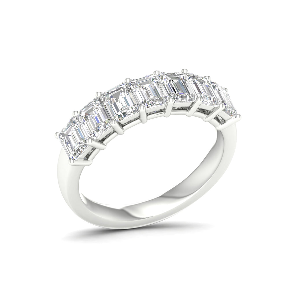 3 1/2 Carat T.W. Emerald-cut Lab Grown Diamond (F/VS+) 14K Gold 7 Stone Ring