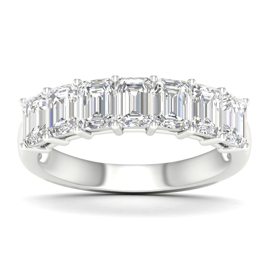 3 1/2 Carat T.W. Emerald-cut Lab Grown Diamond (F/VS+) 14K Gold 7 Stone Ring