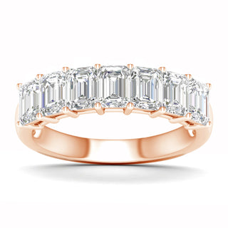 3 1/2 Carat T.W. Emerald-cut Lab Grown Diamond ( G-H/VS ) 14K Gold 7 Stone Ring