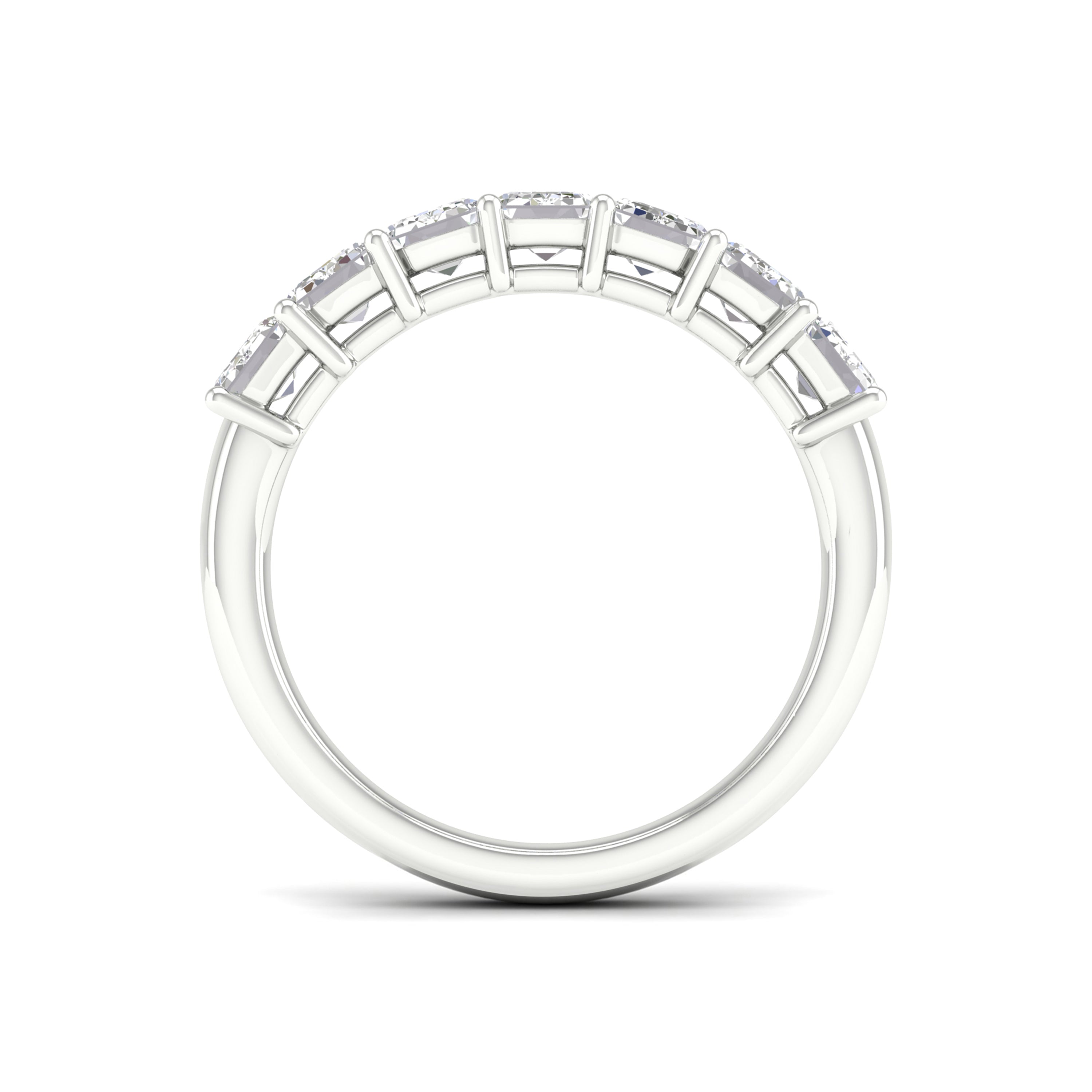 5 1/4 Carat T.W. Emerald-cut Lab Grown Diamond (F/VS+) 14K Gold 7 Stone Ring