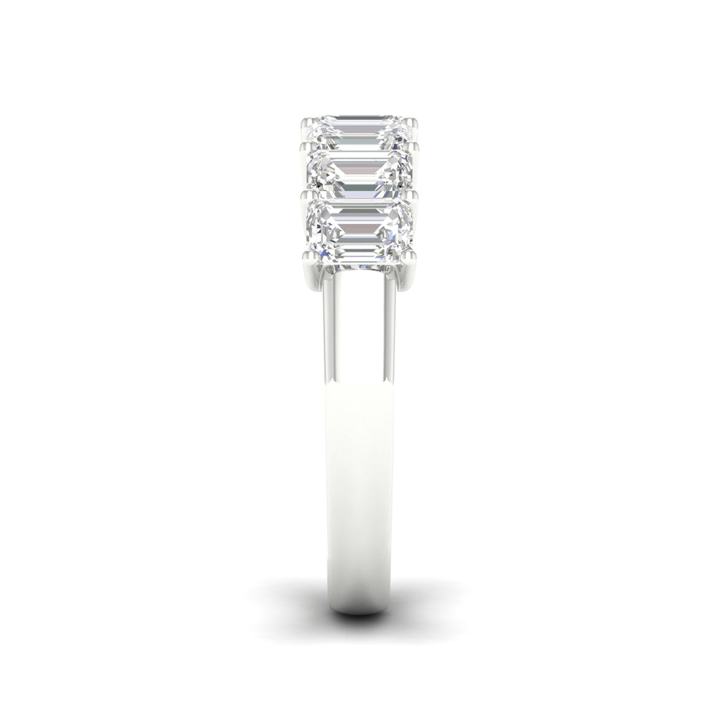 5 1/4 Carat T.W. Emerald-cut Lab Grown Diamond (F/VS+) 14K Gold 7 Stone Ring
