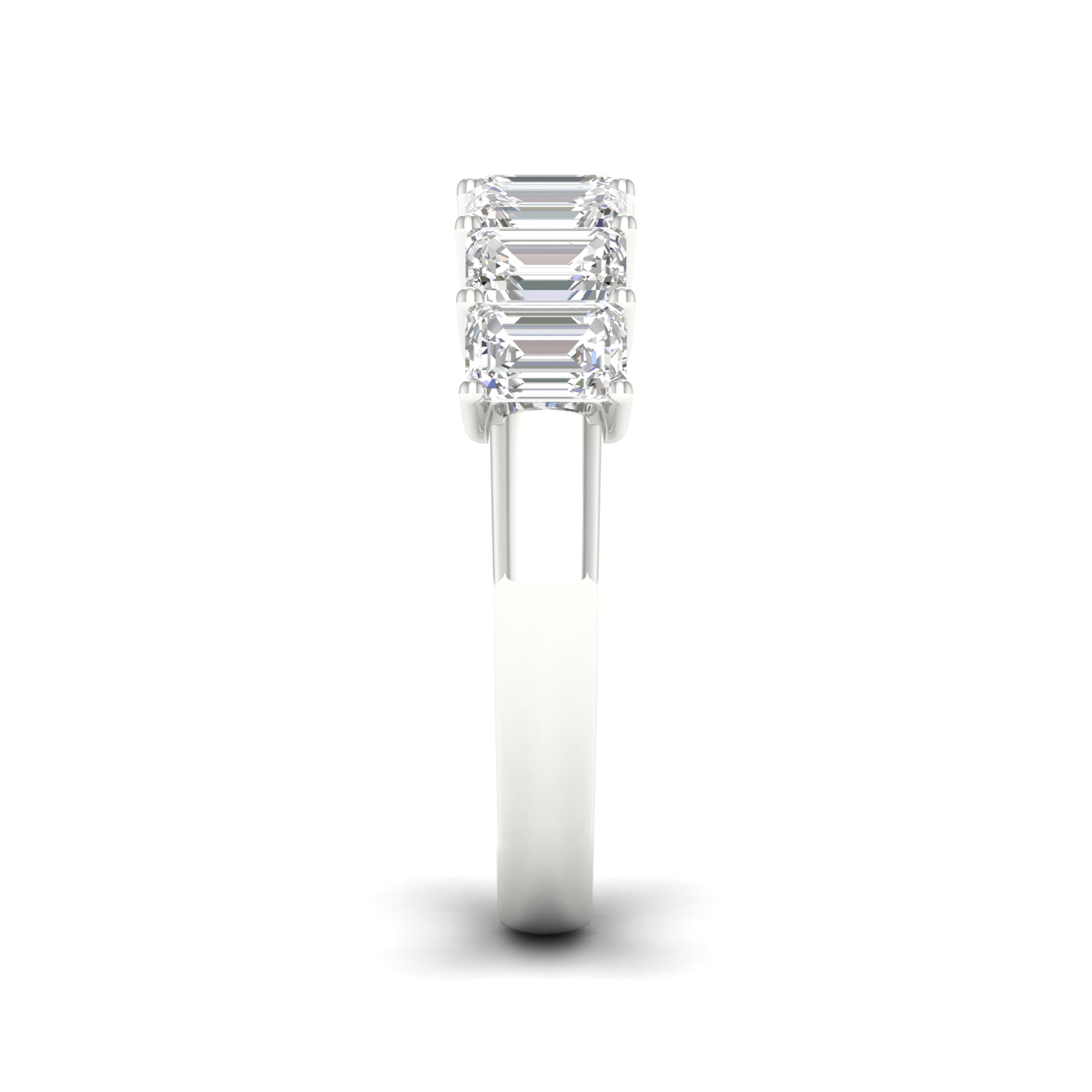 5 1/4 Carat T.W. Emerald-cut Lab Grown Diamond (F/VS+) 14K Gold 7 Stone Ring