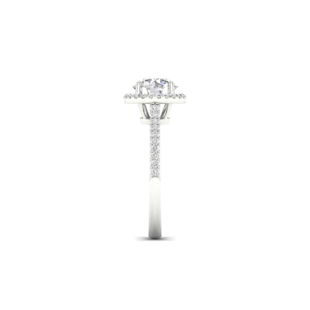 2 1/4 Carat T.W. Round-cut Lab Grown Diamond (F/VS+) 14K Gold Halo Ring