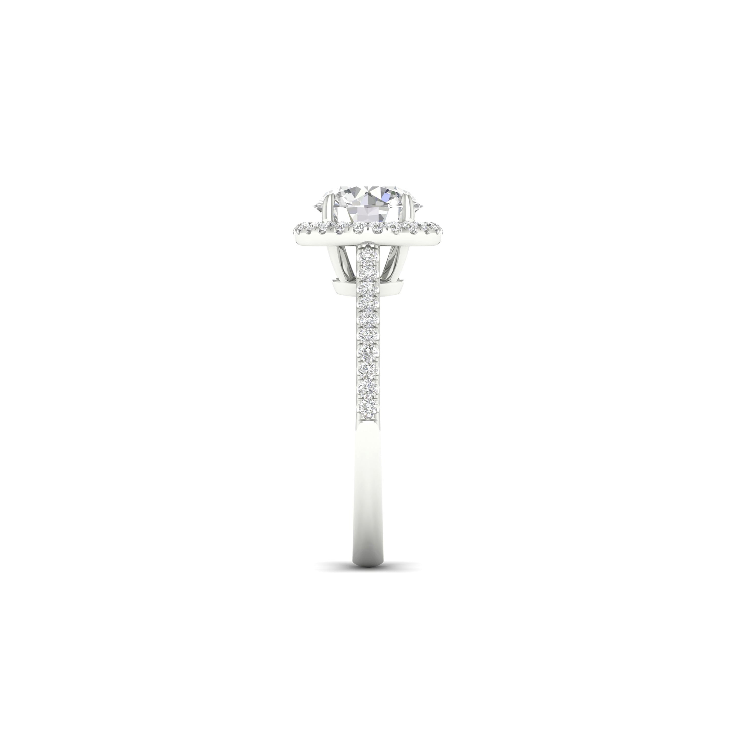 2 1/4 Carat T.W. Round-cut Lab Grown Diamond (F/VS+) 14K Gold Halo Ring