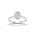 1.00 Carat T.W. Oval/Round-cut Lab Grown Diamond (F/VS+) 14K Gold Halo Ring