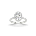 2 1/4 Carat T.W. Oval/Round-cut Lab Grown Diamond (F/VS+) 14K Gold Halo Ring