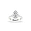 2 1/4 Carat T.W. Pear/Round-cut Lab Grown Diamond (F/VS+) 14K Gold Halo Ring