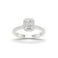 1.00 Carat T.W. Radiant/Round-cut Lab Grown Diamond (F/VS+) 14K Gold Halo Ring