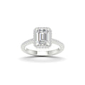 2 1/4 Carat T.W. Radiant/Round-cut Lab Grown Diamond (F/VS+) 14K Gold Halo Ring